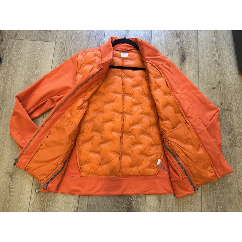 Calia Women's Quilted Puffer Scuba Jacket Orange Zippered Hem XL GUC! - Picture 5 of 5